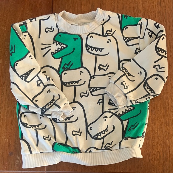 SOLD H&M Dinosaur Print Kids Sweatshirt size 2-4Y - Picture 2 of 7